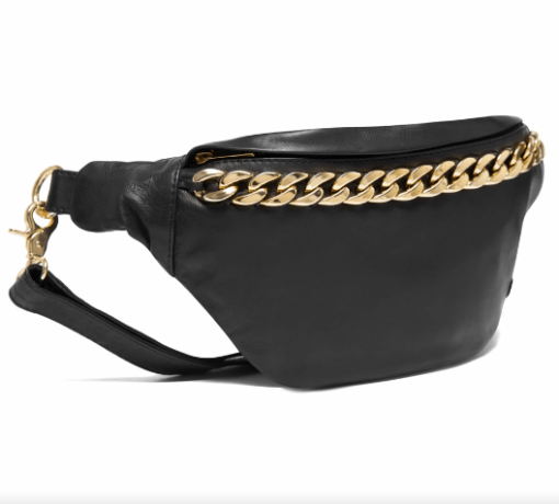 Depeche Sort Bumbag Med Guld Laenke Foran Style 15292