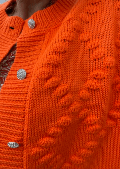 Co couture Orange Bubble Cardigan