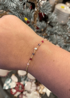 Pure Armbaand Med Lilla Rosa Sten