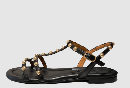 Flad Sandal Til - Sort Billi bi Sandal A4096 - Sort Sandal Med Nitter