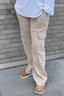Sorbet Sandfarvet Lino Cargo Buks