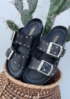 BioNatura Sort Cool Sandal Med Nitter Og Spaender