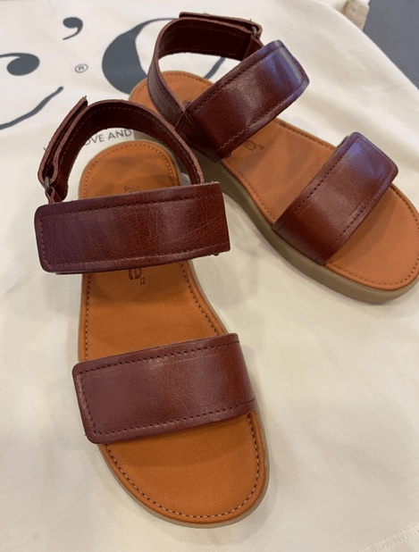 Nature Karen Sandal - Cognac Farvet Sandal Sandal Med Velcro