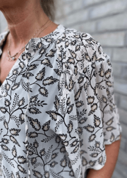 Part Two Aster Print Bluse Med Korte Ærmer