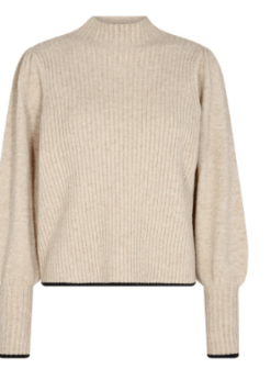 Co couture Sandfarvet Row Puff Strik