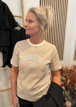 Co couture Beige Egde T Shirt Online På Sebtohouse.dk