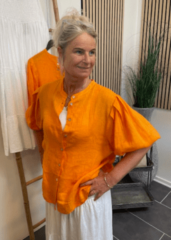 Tiffany Orange Skjorte I Hør