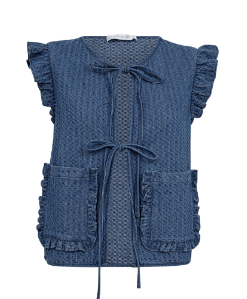 Co Couture Check Denim Vest