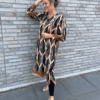 Marta Novia Kjole Army Cognac Print