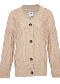 Tiffany Carla Beige Farvet Strik Cardigan