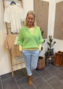 Gul Stribet Marta Bluse Og Gul Strik Cardigan