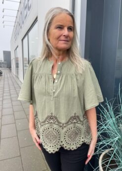 Oliven Farvet Cleo Bluse