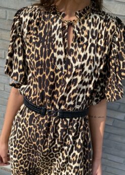 Co Couture Hera Frill Dress Brun Leoprint