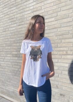 Costa Mani Hvid T Shirt Med Ugle