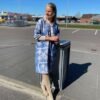 Marta Kjole I Beige Lyseblå Print