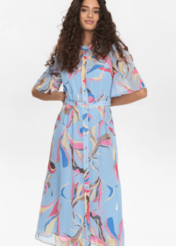 Numph Kjole Style Kyndall I Lyseblåt Print