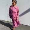 Numph Kyndall Kjole I Rosa Multi Print