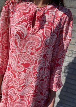 Part Two Kjole I Rødt Offwhite Print