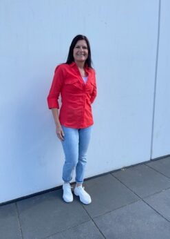 Part Two Rød Cortina Bluse Og Jeans
