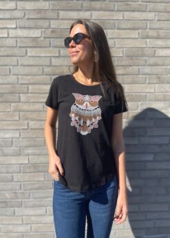 Sort T Shirt Med Ugle Fra Costa Mani