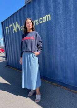 Ball Simona Sweat I Navy Og CC Heart Denim Nederdel