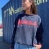 Blå Ball Sweat Med Rød Skrift