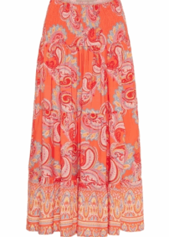 Marta Princess Nederdel Koral Farvet Print