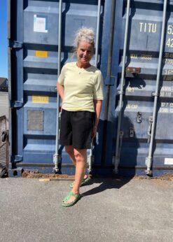 Part Two Gul T Shirt Og Sort Freequent Hør Shorts