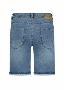 Red Button Denim Shorts Style Relax