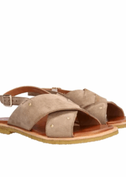 Sandfarvet Sandal I Ruskind T7003 Fra Billi Bi