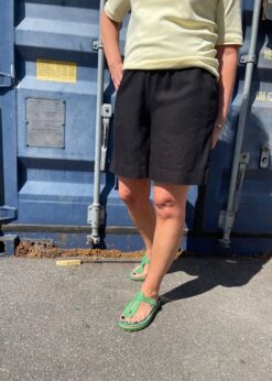 Sort Lava Hør Shorts Fra Freequent