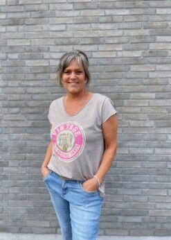 Vintage T Shirt I Sand Med Pink Fra Costa Mani