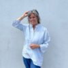 Blå Hvid Stribet Hør Bluse Fra Tiffany