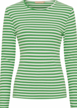 Grøn Stribet Langærmet T Shirt Fra Marta