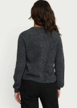 Allison Strik Cardigan I Grå Fra Soft Rebels