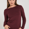 Bordeaux Liana Langærmet T Shirt Fra Freequent