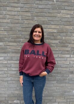 Bordeaux Sweat Fra Ball Med Blå Skrift