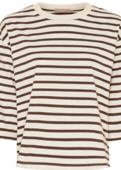 Brooklyn Bluse Med Brune Striber Fra Marta