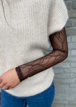 Brun Meshbluse Med Mønster Fra Co Couture