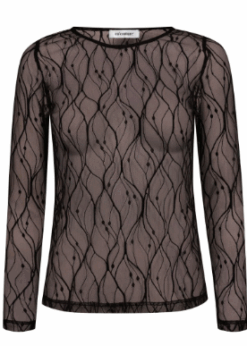 Co Couture Mercy Mesh O Bluse Brun