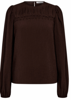 Co Couture Shina Pintuck Bluse Brun