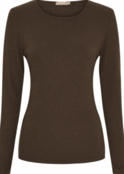 Ingrid Langærmet T Shirt Moro Brun
