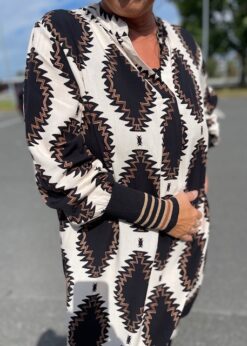 Marta Kjole Style Skye I Sort Beige Camel Print