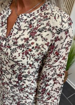 Part Two Offwhite Elkas Kjole Med Bordeaux Print
