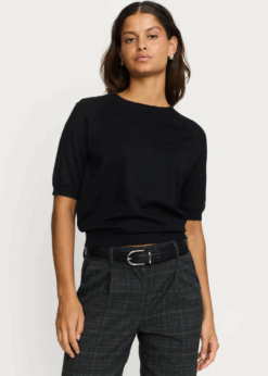 Soft Rebels Sort Marla O Neck Bluse