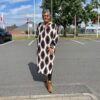 Sort Beige Camel Farvet Print På Skye Kjolen Fra Marta
