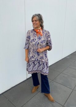 Vanting Kjole I Blå Beige Print