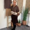 Belladonna Bluse I Brune Farver Og Brun Freequent Nederdel I Fløjl