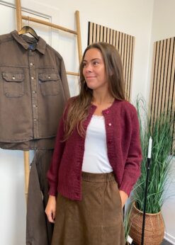 Bordeaux Farvet Louisa Cardigan Og CC Heart Top