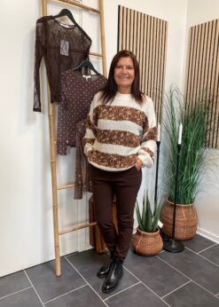 Freequent Brun Solvej Buks Og Sorbet Strik